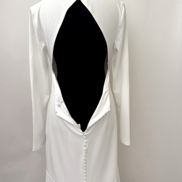 Lulus Eloquent Endearment White Long Sleeve Backless Long Maxi Dress, L, NWT - Picture 11 of 16